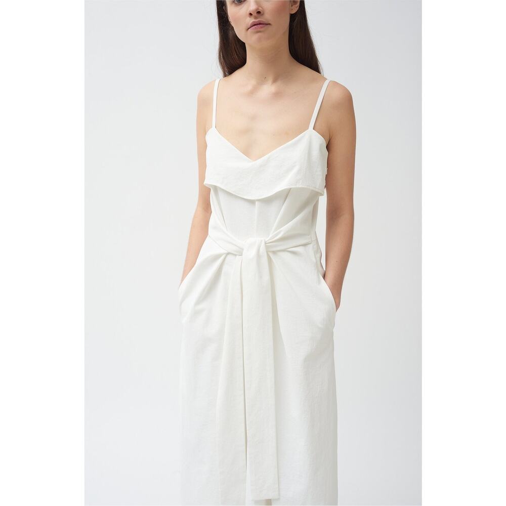Colovos Tank Tie Front Dress White Size 10‎